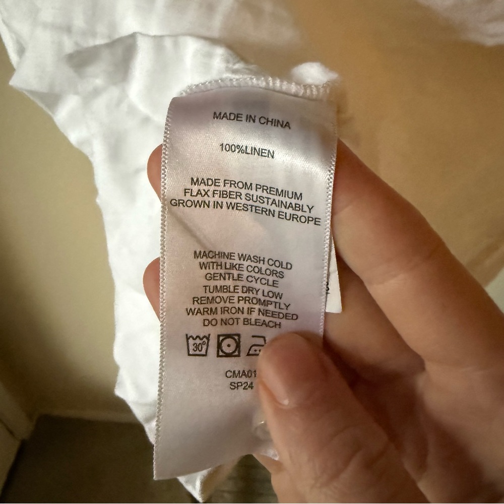Quince Cream 100% Linen Shirt - Picture 5 of 5